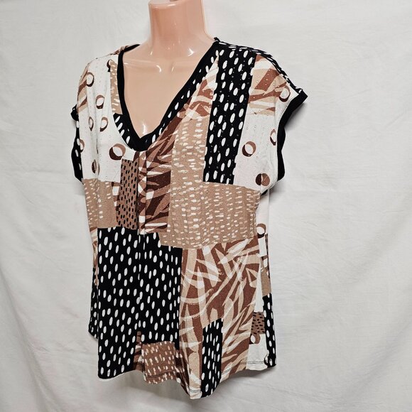 Joseph Ribkoff V Neck Top Women Size 14 Multicolor - Picture 10 of 13